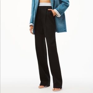 Alexanderwang high-waisted pleated trouser in twill
